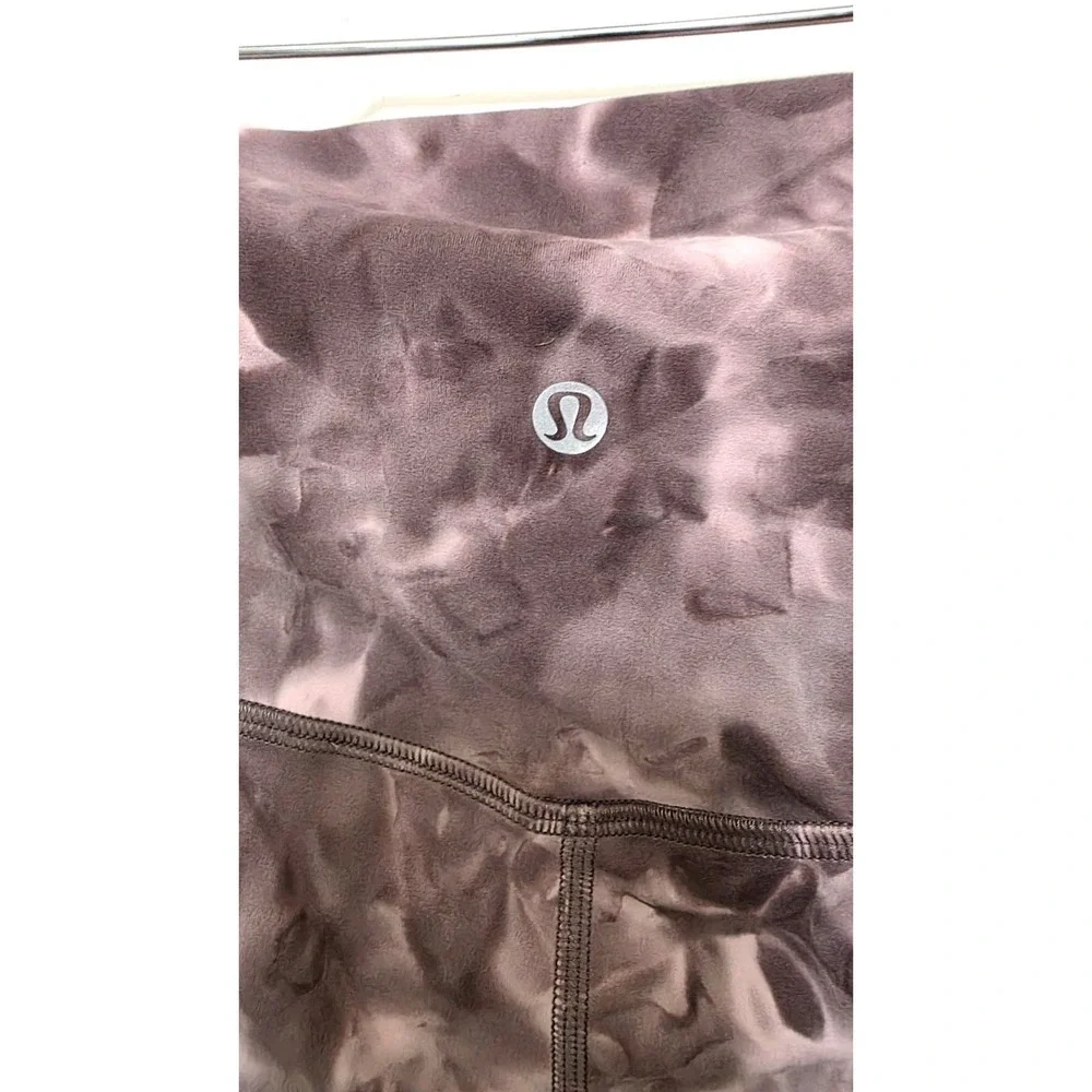 Lululemon High-Rise Diamond Tie-Dye Mink Berry Luna Rock Shadow Gray Leggings Si